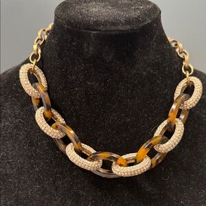 Ann Taylor Gold and Brown Link Necklace